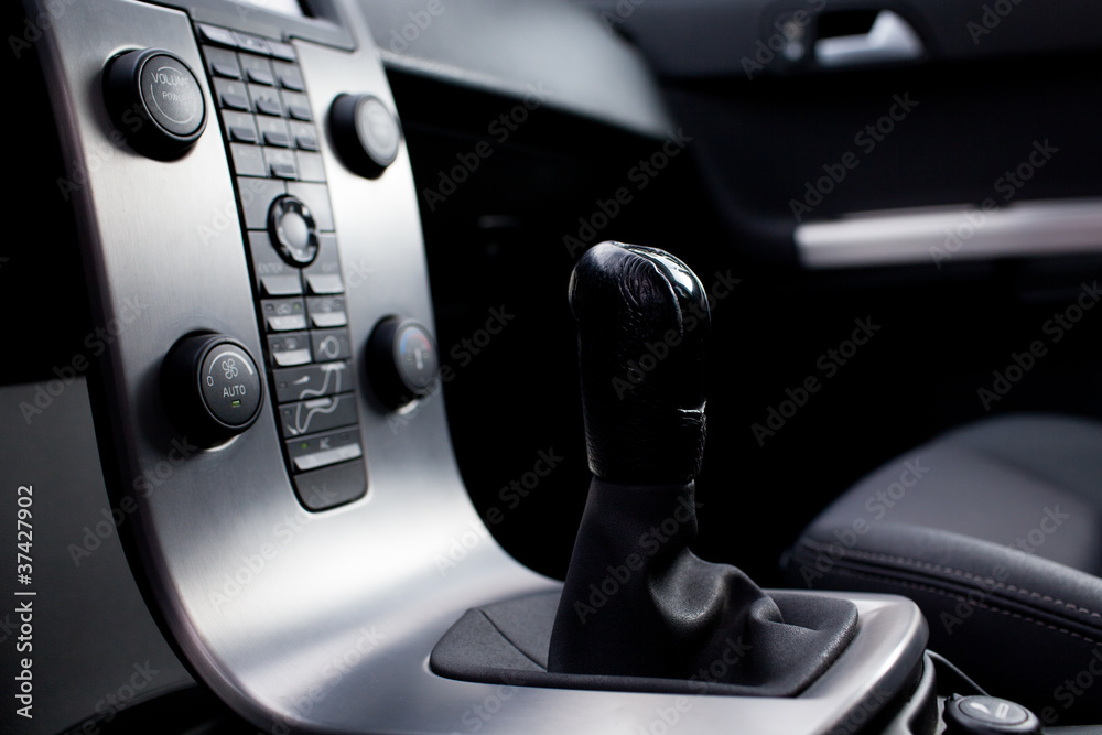 Modern car interior (shallow DOF - selective focus; color toned