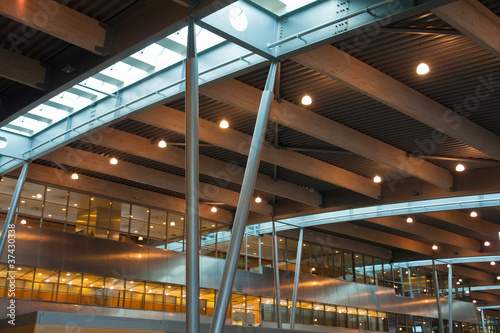Modern international airport terminal
