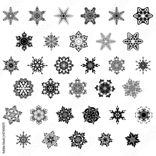 Set of snowflake, vector