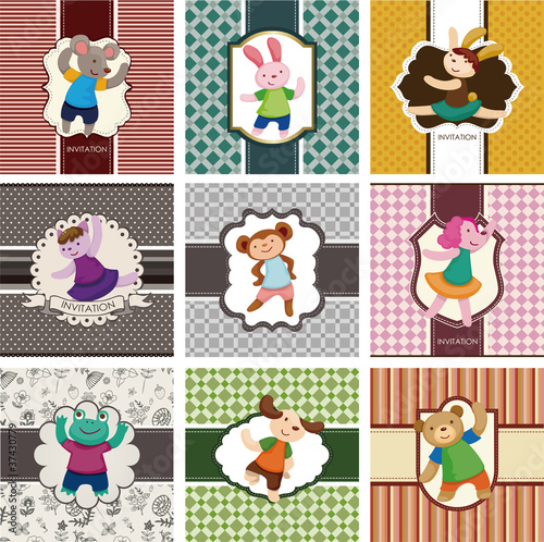 cartoon animal dancer seamless pattern