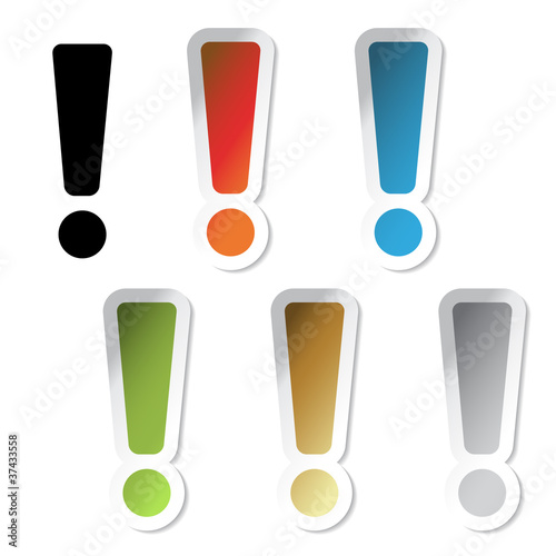 Vector exclamation mark stickers