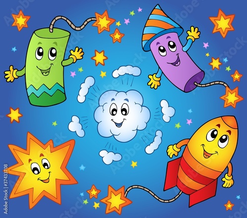 Cartoon fireworks theme 1
