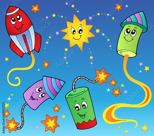 Cartoon fireworks theme 2