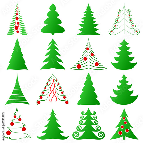 Christmas trees set