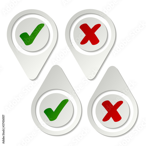 vector stylish pointing checkmark stickers