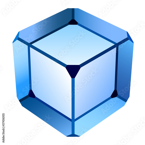 vector blue glass cube