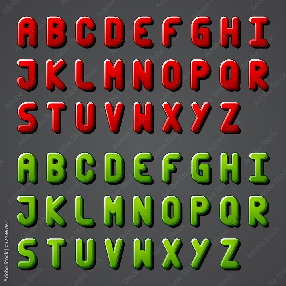 vector shiny font alphabet vector shiny font alphabet