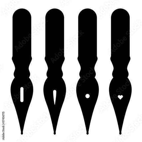 vector vintage ink pen nibs