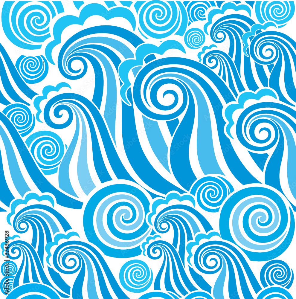 Fototapeta premium Seamless pattern with waves.
