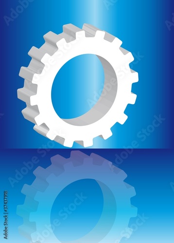 3d white gear