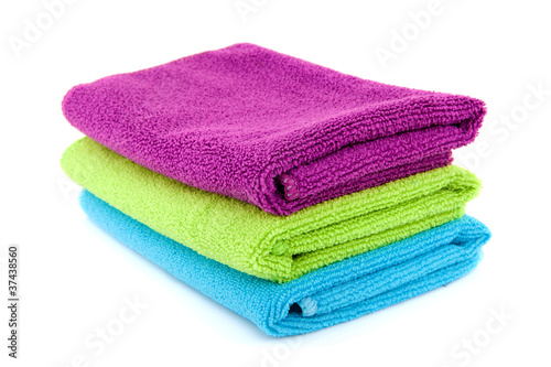 Stacked colorful towels