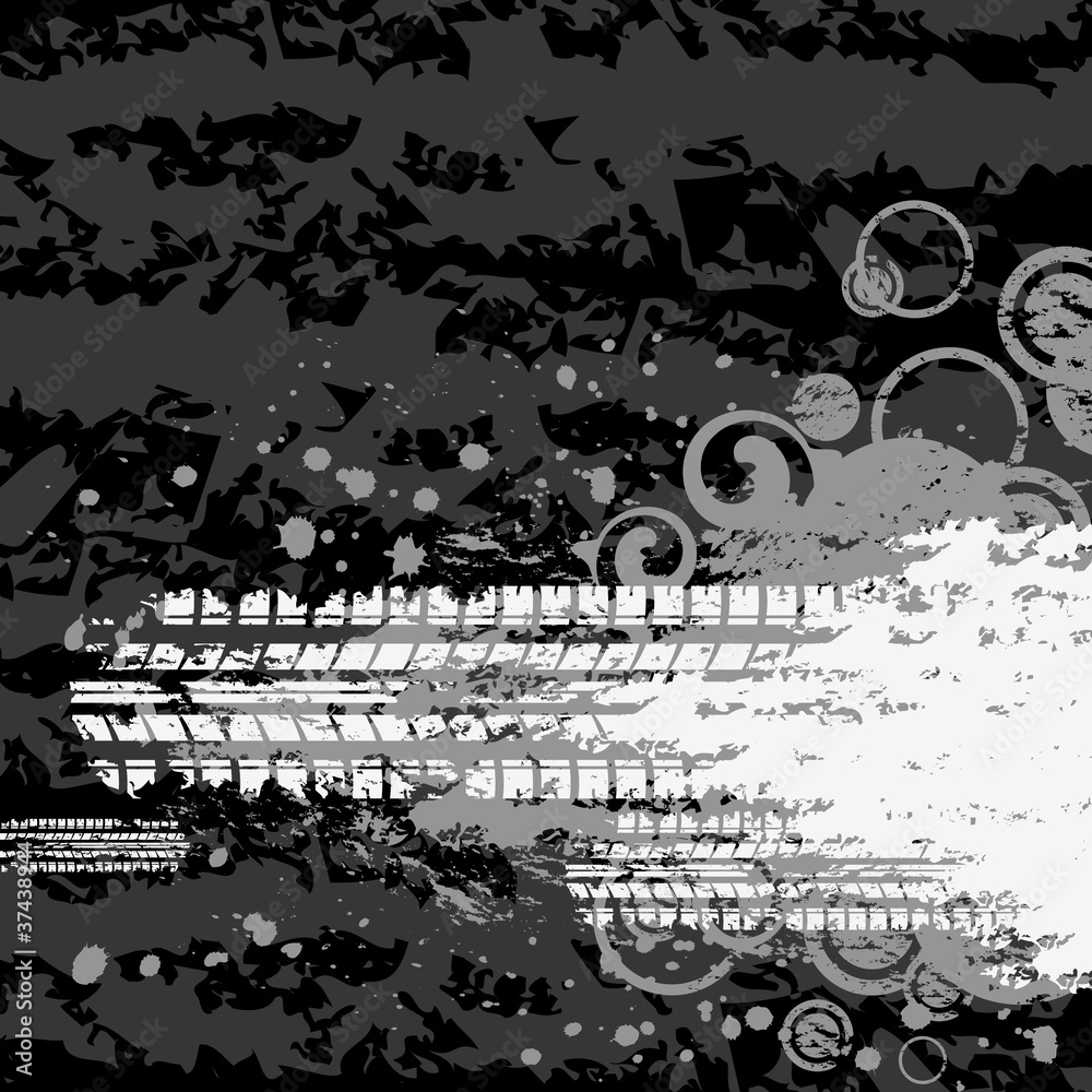 Obraz premium Yellow tire track background