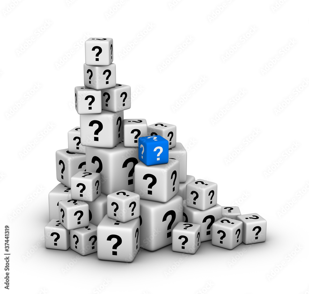 pile of dices with question marks pile of dices with question marks