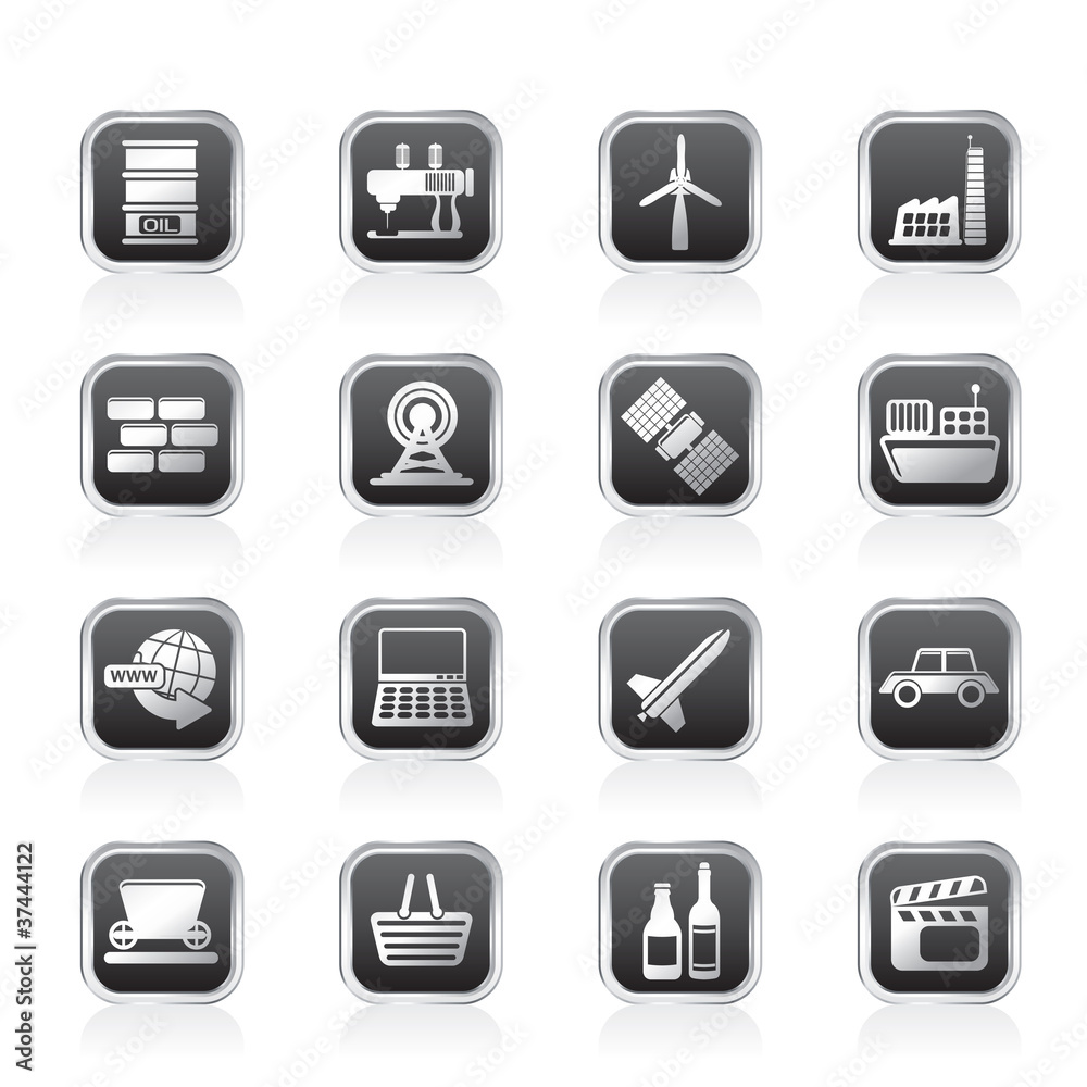Simple Business and industry icons - Vector Icon Set