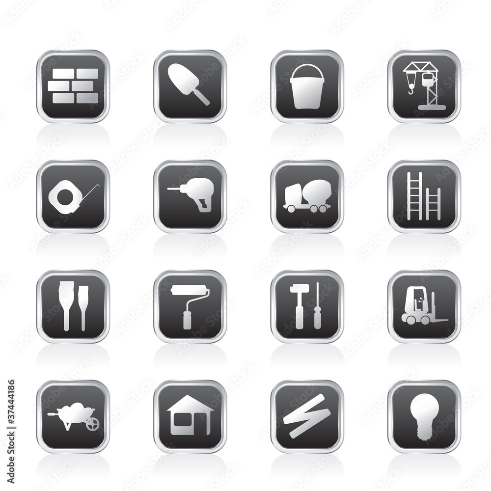 Construction and Building Icon Set Construction and Building Icon Set