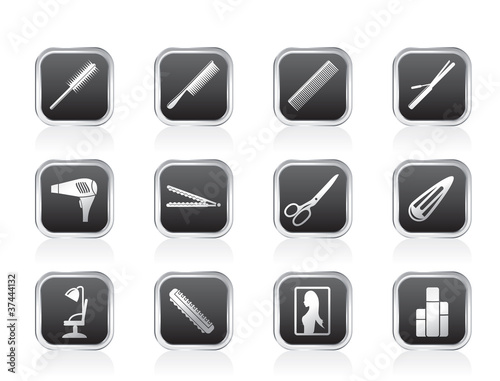 hairdressing, coiffure and make-up icons - vector Icon Set