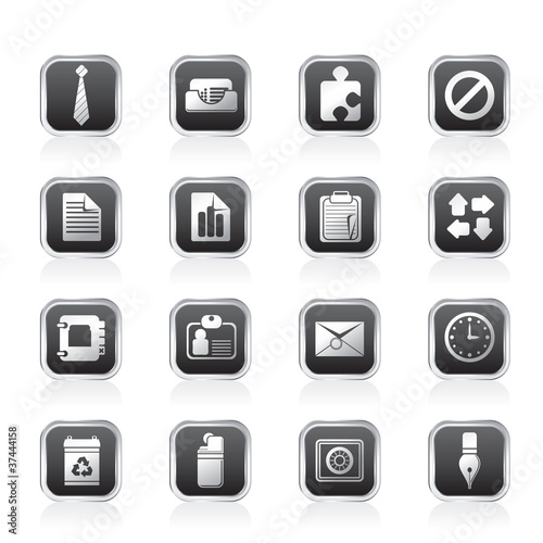 Simple Business and Office Icons - Vector Icon Set