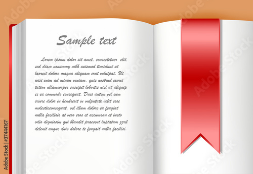 Book with red bookmark