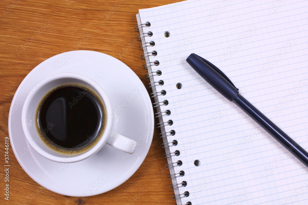 Coffee and notepad Coffee and notepad