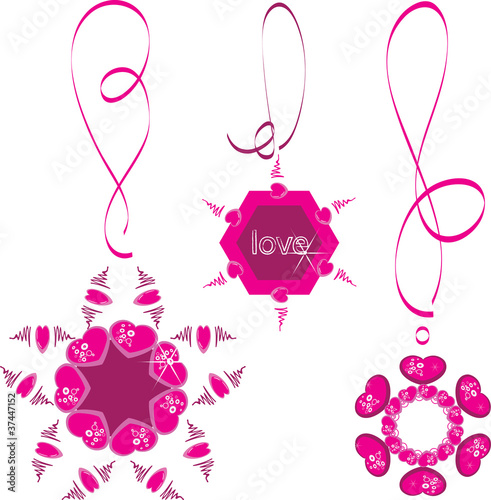 Heart Necklace. Vector illustration.