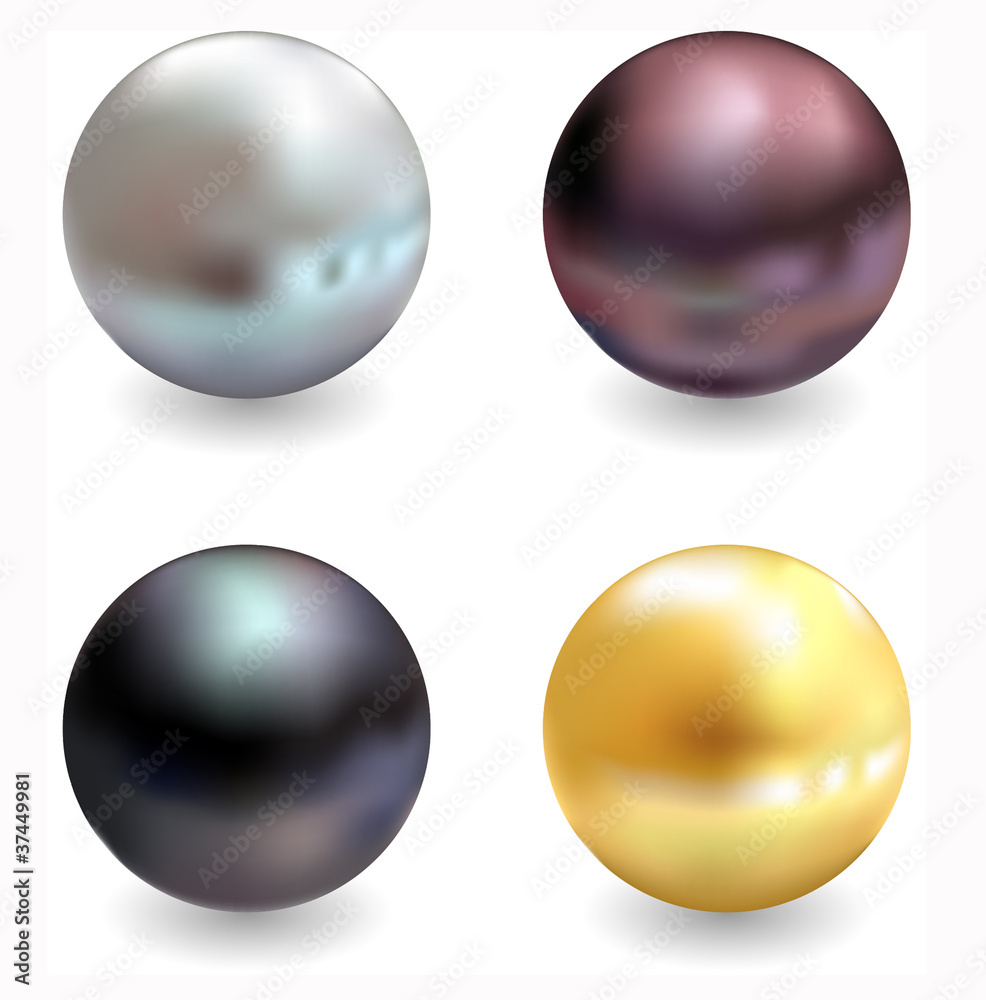 Beautiful pearls, realistic vector illustration Beautiful pearls, realistic vector illustration