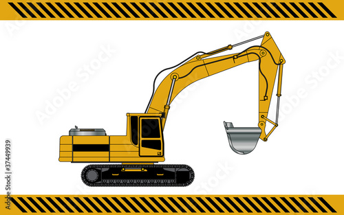 excavator construction machinery equipment isolated