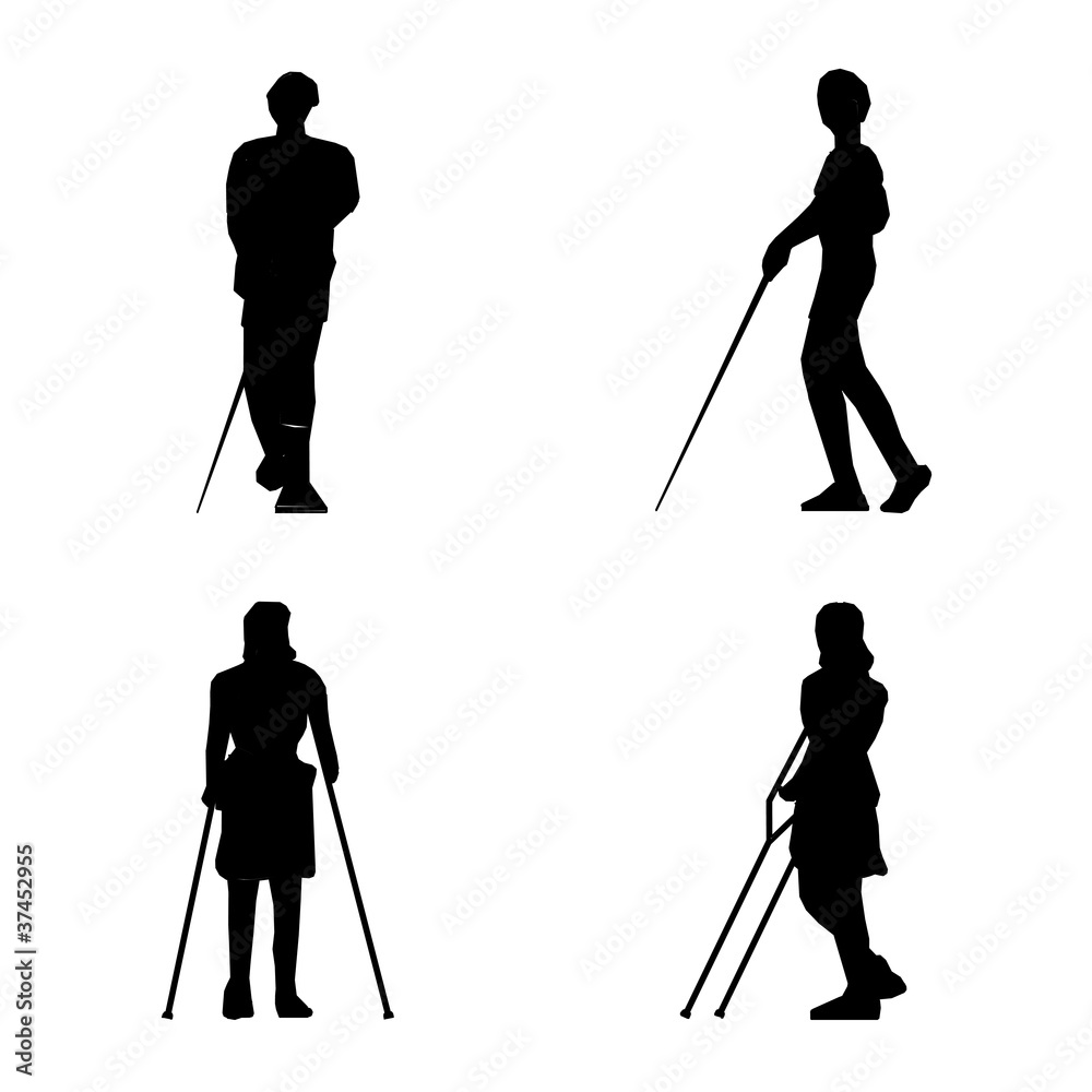 Naklejka premium blinded disabled persons, vector
