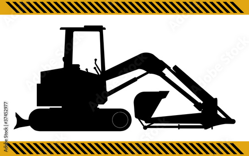 excavator construction machinery equipment isolated