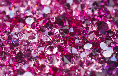 Many small ruby diamond stones, luxury background shallow depth
