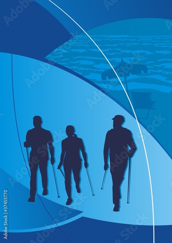 nordic walking beach