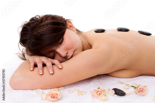 Woman - spa treatment concept isolated on white background