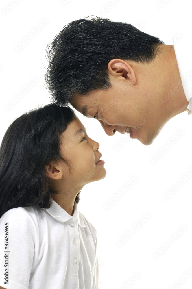 Daddy with the daughter close up Daddy with the daughter close up