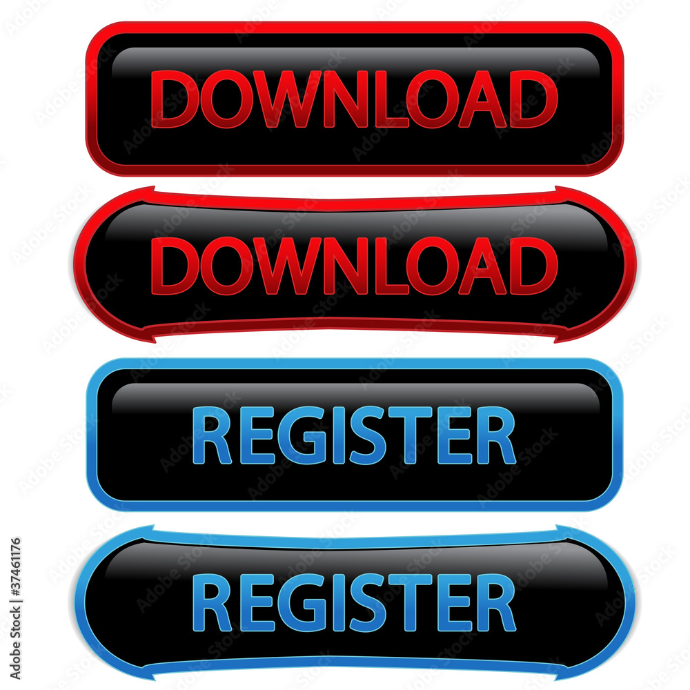 Vector buttons - download, register Vector buttons - download, register
