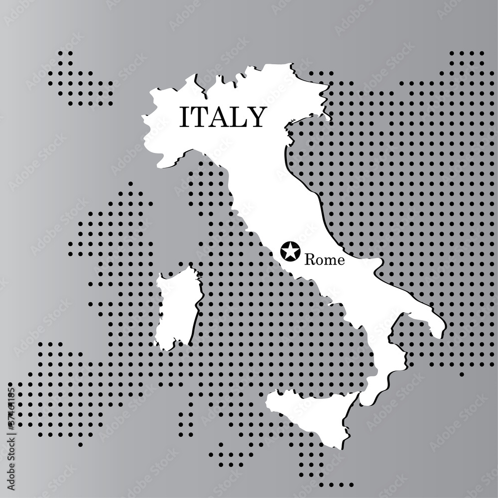 Italy map with Europe