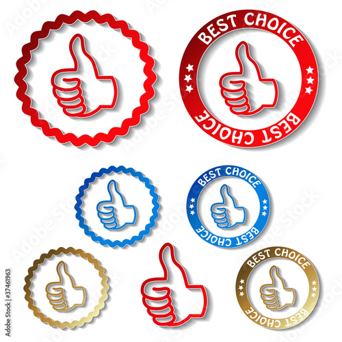 Vector best choice stickers