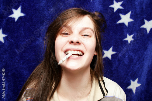 girl with cigarette photo