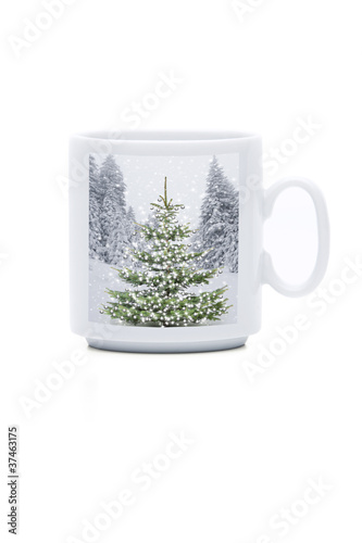 Glühweintasse mit Weihnachtsbaummotiv