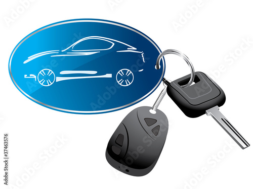 Car key ring with remote vector
