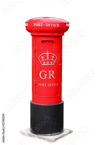 Famous classic red London post box