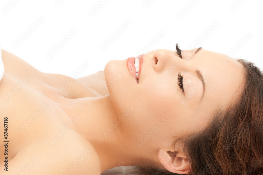 beautiful woman in spa salon