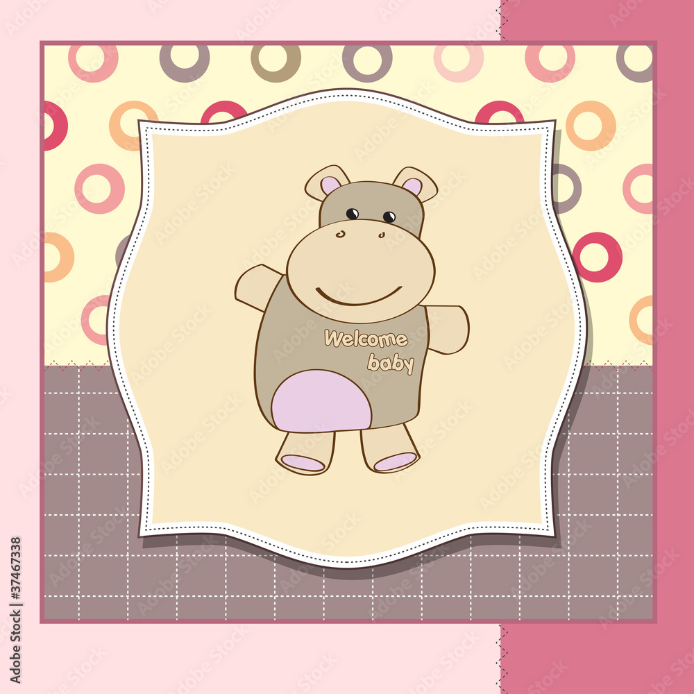 cute baby shower card with hippo toy cute baby shower card with hippo toy