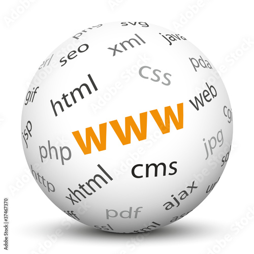 Obraz na płótnie WWW, World Wide Web, 3D, Kugel, Internet, Web, Webdesign, HTML w salonie