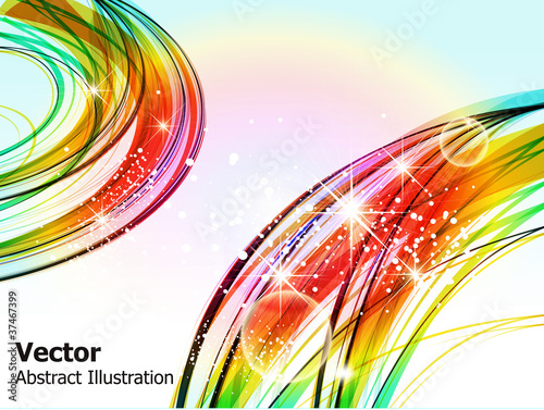 abstract wave background with sparkle