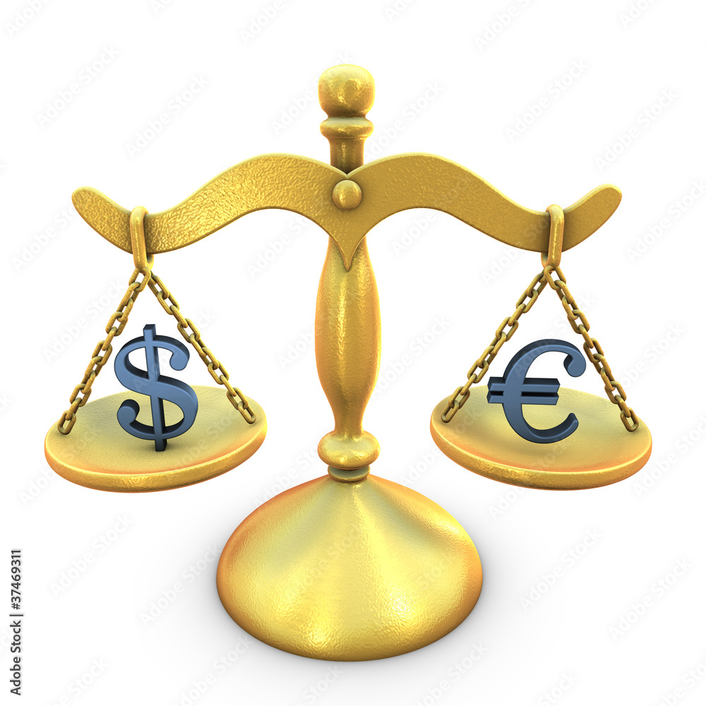 A concept of Dollar Euro balance A concept of Dollar Euro balance