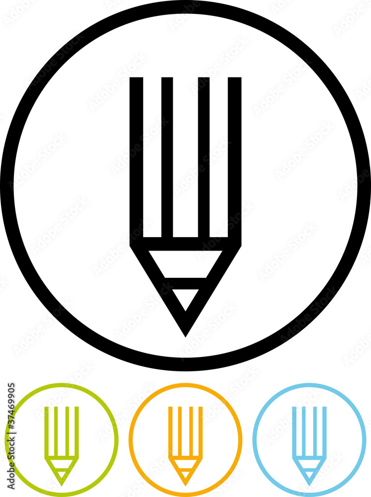 Pencil - Vector icon isolated on white Pencil - Vector icon isolated on white