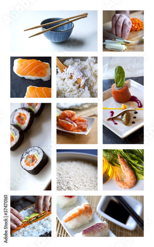 cuisine, aliment, restaurant, asiatique, riz, sushi, japonais