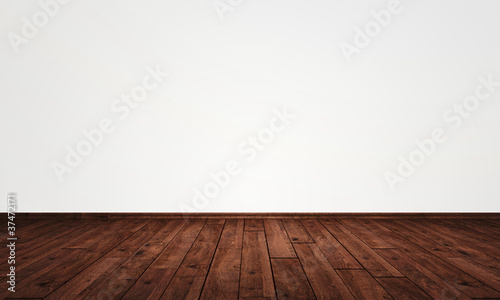 Fototapeta Naklejka Na Ścianę i Meble -  Freie Wand mit Parkett Boden