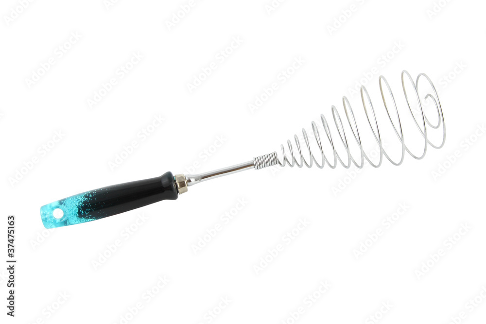 Spiral whisk with two tone plastic handle. Spiral whisk with two tone plastic handle.