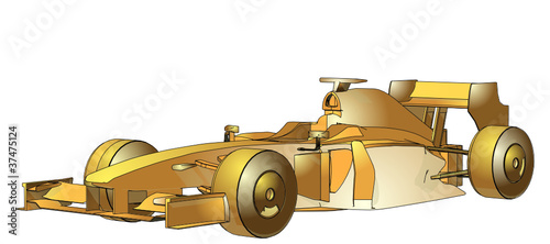 Golden Race Car Vector 07