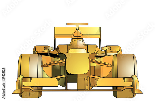 Golden Race Car Vector 08